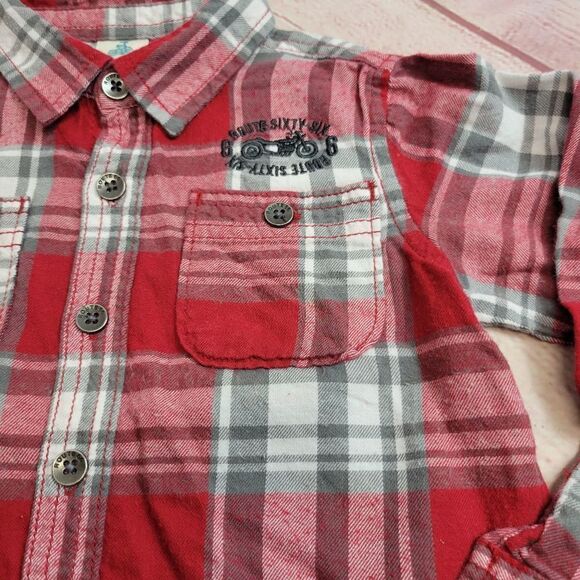 Baby Route 66 plaid button-down shirt 4T - Picture 2 of 5